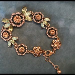 Rhinestone floral bracelet